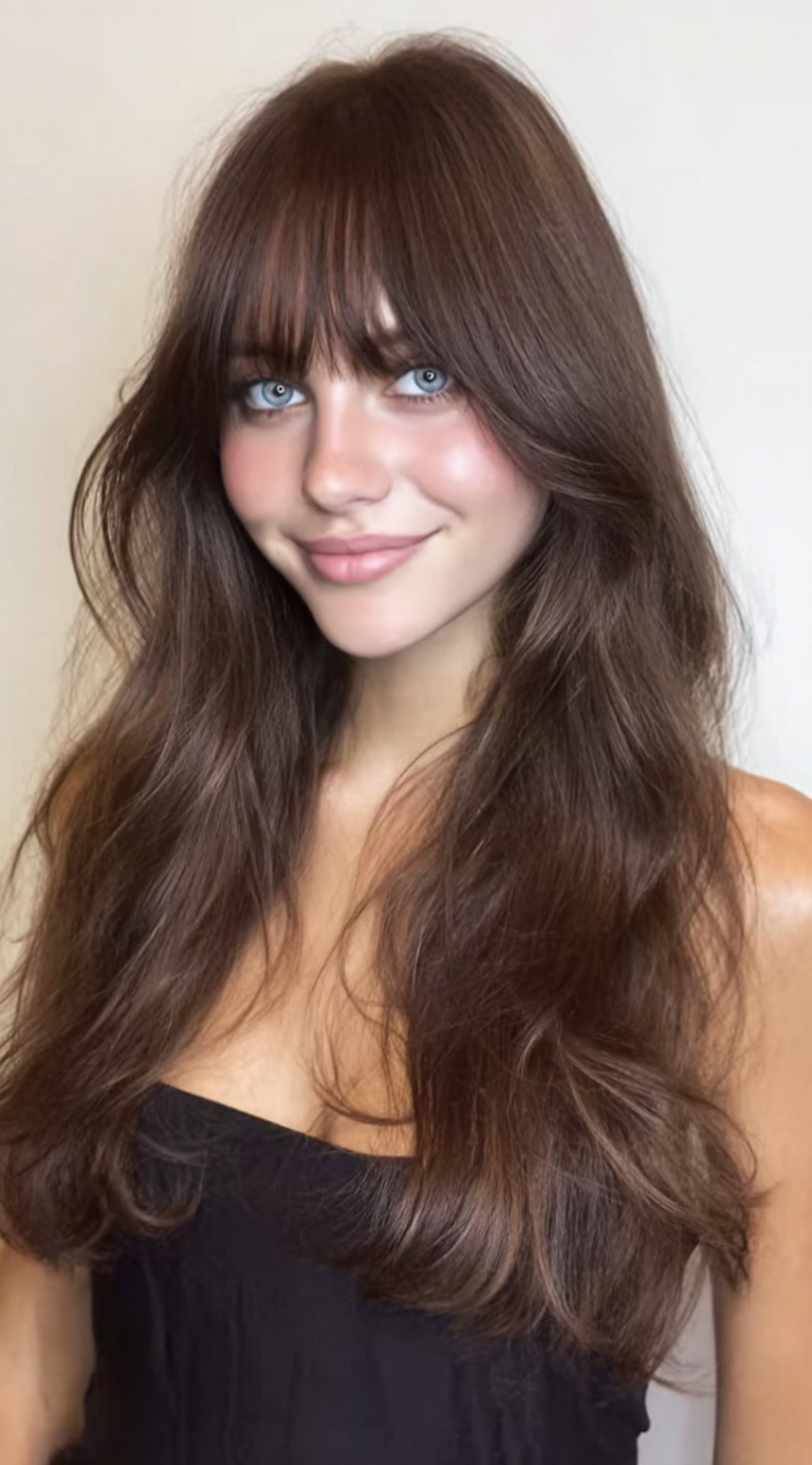 32 Bottleneck Bangs Long Hair Styles: Flattering Ideas for Every Face Shape