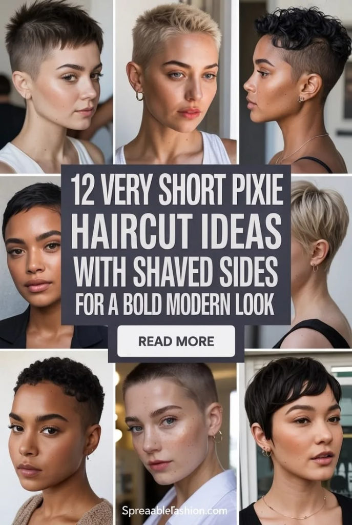 pixie cut with shaved sides 