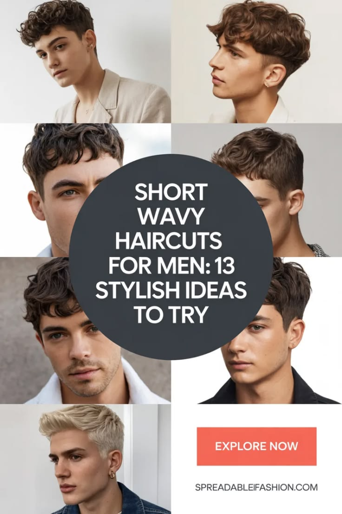 Short wavy haircuts for men 2026