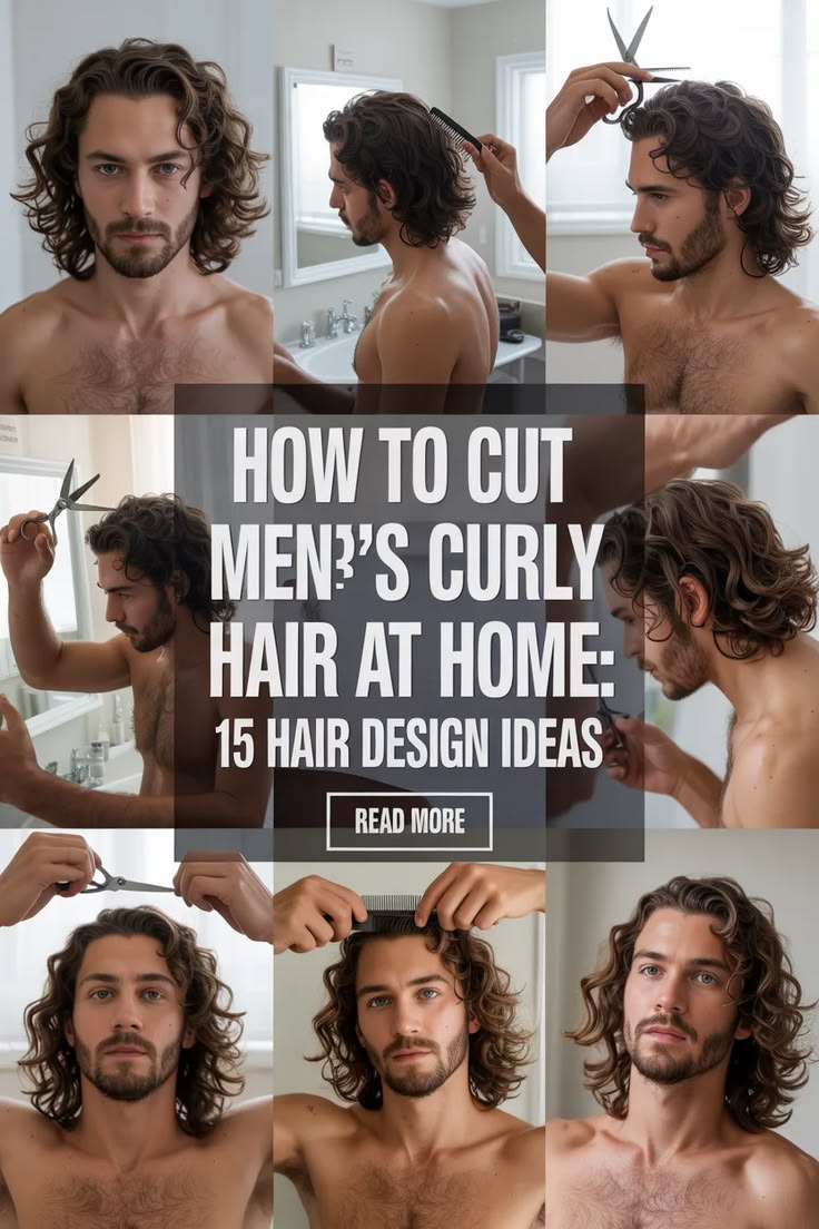 Cut men’s long curly hair at home 