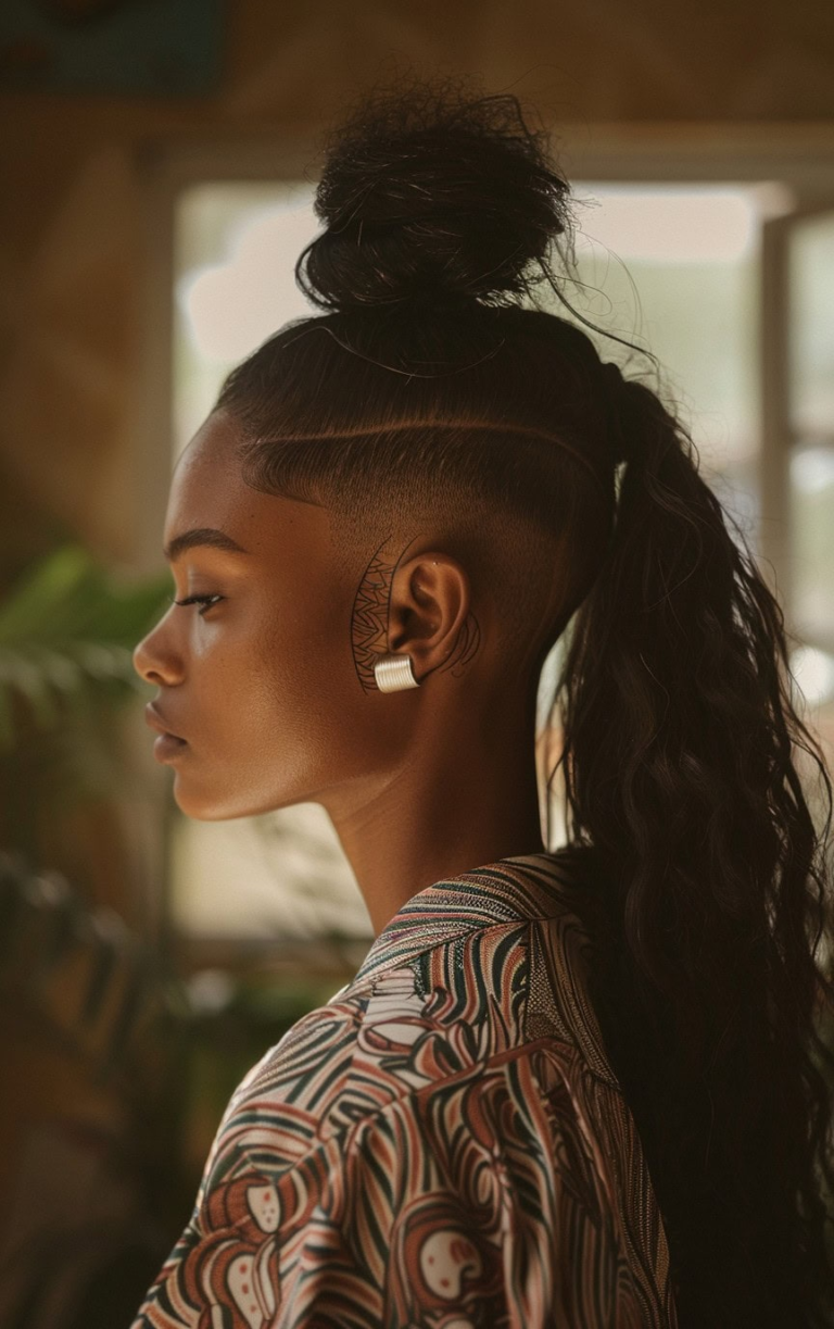 Shaved Sides with Ponytail for Black Women: 40 Stylish and Bold Ideas for Your Next Look